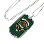 Graham of Montrose Scottish Clan Tartan Military Dog Tag Necklace Jewelry