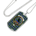 MacDonell Of Glengarry Ancient Scottish Clan Tartan Military Dog Tag Necklace Jewelry