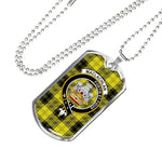 MacLachlan Scottish Clan Tartan Military Dog Tag Necklace Jewelry