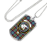 Norvel Scottish Clan Tartan Military Dog Tag Necklace Jewelry