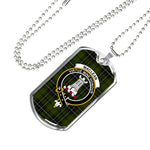 MacLean Hunting Scottish Clan Tartan Military Dog Tag Necklace Jewelry