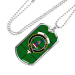 Mar Tribe Scottish Clan Tartan Military Dog Tag Necklace Jewelry