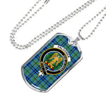 Falconer Scottish Clan Tartan Military Dog Tag Necklace Jewelry
