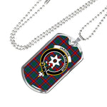 Jardine Dress Scottish Clan Tartan Military Dog Tag Necklace Jewelry