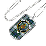 MacKenzie Dress Ancient Scottish Clan Tartan Military Dog Tag Necklace Jewelry