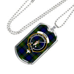 Gunn Modern Scottish Clan Tartan Military Dog Tag Necklace Jewelry