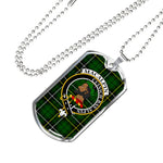 MacAlpine Modern Scottish Clan Tartan Military Dog Tag Necklace Jewelry