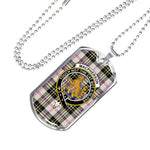 MacPherson Dress Ancient Scottish Clan Tartan Military Dog Tag Necklace Jewelry