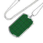 Innes Hunting Scottish Clan Tartan Military Dog Tag Necklace Jewelry