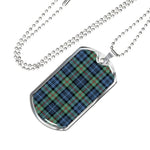 MacKinlay Ancient Scottish Clan Tartan Military Dog Tag Necklace Jewelry