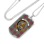 MacGregor Hunting Ancient Scottish Clan Tartan Military Dog Tag Necklace Jewelry