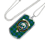 Kennedy Hunting Scottish Clan Tartan Military Dog Tag Necklace Jewelry