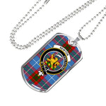 Newton Scottish Clan Tartan Military Dog Tag Necklace Jewelry