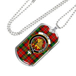Fairlie Scottish Clan Tartan Military Dog Tag Necklace Jewelry