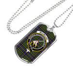 MacMillan Hunting Modern Scottish Clan Tartan Military Dog Tag Necklace Jewelry
