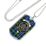 MacKenzie Hunting Scottish Clan Tartan Military Dog Tag Necklace Jewelry