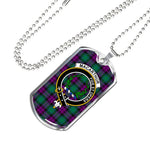 MacArthur Milton Scottish Clan Tartan Military Dog Tag Necklace Jewelry