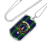 MacIntyre Hunting Modern Scottish Clan Tartan Military Dog Tag Necklace Jewelry