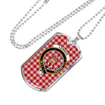 Lennox Dress Scottish Clan Tartan Military Dog Tag Necklace Jewelry