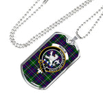 Inglis Modern Scottish Clan Tartan Military Dog Tag Necklace Jewelry