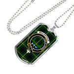 MacArthur Modern Scottish Clan Tartan Military Dog Tag Necklace Jewelry