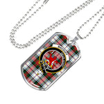MacDuff Dress Modern Scottish Clan Tartan Military Dog Tag Necklace Jewelry