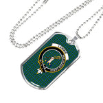 Lammie Scottish Clan Tartan Military Dog Tag Necklace Jewelry