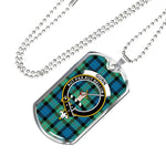 Gunn Ancient Scottish Clan Tartan Military Dog Tag Necklace Jewelry