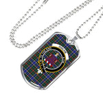 Ogilvie Hunting Modern Scottish Clan Tartan Military Dog Tag Necklace Jewelry