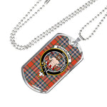 MacFarlane Ancient Scottish Clan Tartan Military Dog Tag Necklace Jewelry