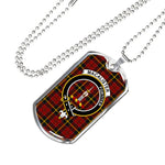 MacAlister Of Skye Scottish Clan Tartan Military Dog Tag Necklace Jewelry