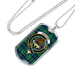 Graham Of Menteith Ancient Scottish Clan Tartan Military Dog Tag Necklace Jewelry