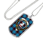 Home Ancient Scottish Clan Tartan Military Dog Tag Necklace Jewelry