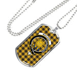 MacLeod Of Lewis Ancient Scottish Clan Tartan Military Dog Tag Necklace Jewelry