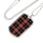 Norwegian Night Scottish Clan Tartan Military Dog Tag Necklace Jewelry