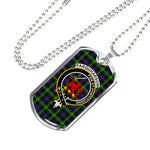 Farquharson Modern Scottish Clan Tartan Military Dog Tag Necklace Jewelry