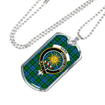 Kerr Hunting Scottish Clan Tartan Military Dog Tag Necklace Jewelry