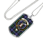 MacRae Scottish Clan Tartan Military Dog Tag Necklace Jewelry