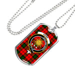 Kerr Modern Scottish Clan Tartan Military Dog Tag Necklace Jewelry