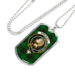 Kirkaldy Scottish Clan Tartan Military Dog Tag Necklace Jewelry
