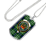 Mow Scottish Clan Tartan Military Dog Tag Necklace Jewelry