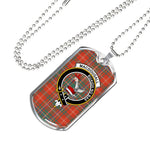 MacDougall Ancient Scottish Clan Tartan Military Dog Tag Necklace Jewelry