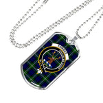 Forbes Modern Scottish Clan Tartan Military Dog Tag Necklace Jewelry