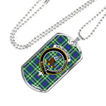 Haliburton Scottish Clan Tartan Military Dog Tag Necklace Jewelry