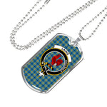 Laing Scottish Clan Tartan Military Dog Tag Necklace Jewelry