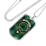 MacArthur Ancient Scottish Clan Tartan Military Dog Tag Necklace Jewelry
