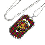 Gow Or McGouan Scottish Clan Tartan Military Dog Tag Necklace Jewelry