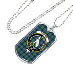 Hunter Ancient Scottish Clan Tartan Military Dog Tag Necklace Jewelry