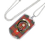 MacNab Ancient Scottish Clan Tartan Military Dog Tag Necklace Jewelry