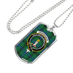 Henderson Ancient Scottish Clan Tartan Military Dog Tag Necklace Jewelry